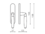 Maniglia per Finestra Cremonese Sector Placca mm.199x37x63h+Gratz+7 CA-Cromo Lucido/Satinato | Olivari - immagine 2
